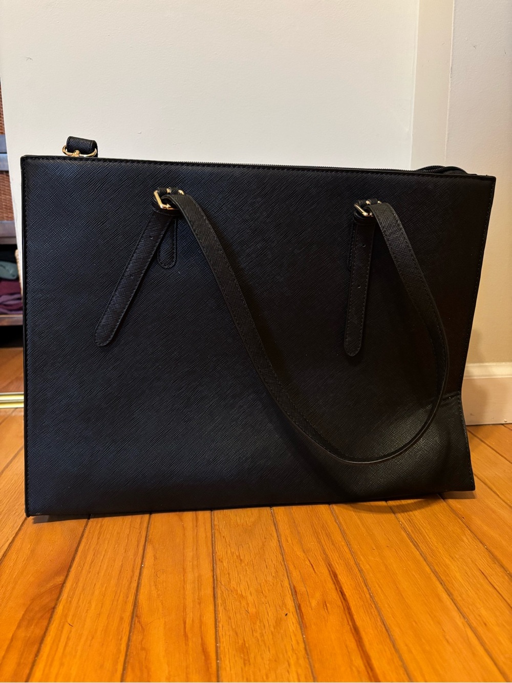 Black Women's Leather Tote Bag